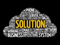 Solution word cloud collage Royalty Free Stock Photo