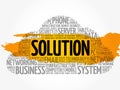 Solution word cloud collage Royalty Free Stock Photo