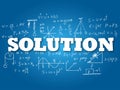 Solution word on light blue background. Vector illustration Royalty Free Stock Photo