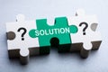 Solution Word Made With Puzzle Royalty Free Stock Photo