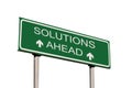 Solutions Ahead Road Sign Isolated Royalty Free Stock Photo