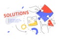 Solutions - colorful line design style web banner