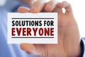 Solutions for everyone - business card message Royalty Free Stock Photo