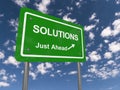 Solutions just ahead road sign Royalty Free Stock Photo