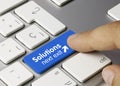 Solutions next exit - Inscription on Blue Keyboard Key Royalty Free Stock Photo