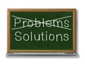 Solutions problems crossed out black board chalk i