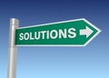 Solutions road sign 3d illustration Royalty Free Stock Photo