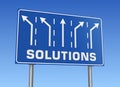 Solutions road sign 3d illustration Royalty Free Stock Photo