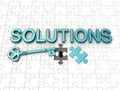 Solutions text, key, jigsaw puzzle Royalty Free Stock Photo