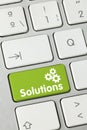 Solutions - Inscription on Green Keyboard Key Royalty Free Stock Photo