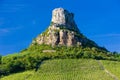Solutre Rock with vineyards Royalty Free Stock Photo