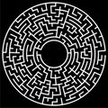 Solvable maze labyrinth vector ilustration Royalty Free Stock Photo