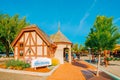 Solvang Visitor center and street view. Popular touristic destination, Solvang Village in Santa Barbara County, California