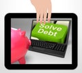Solve Debt Key Displays Solutions To Money Owing Royalty Free Stock Photo