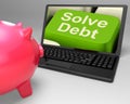 Solve Debt Key Means Solutions To Money Owing Royalty Free Stock Photo