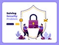 Solve digital security problems with the best cooperation and handling. vector illustration for landing page, banner, website, web