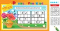 Solve the flowers sudoku puzzle. Logic puzzle for kids. Education game for children. Worksheet vector design for schoolers Royalty Free Stock Photo