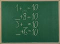 Addition of numbers in mathematics. Royalty Free Stock Photo