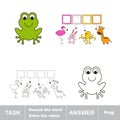 Solve the rebus. Find hidden word frog