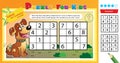 Solve the sudoku puzzle with a fun dog. Logic puzzle for kids. Education game for children. Worksheet vector design for schoolers Royalty Free Stock Photo