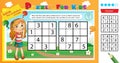 Solve the sudoku puzzle. Logic puzzle for kids. Education game for children. Worksheet vector design for schoolers
