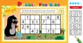 Solve the sudoku puzzle together with the little mole. Logic puzzle for kids. Education game for children. Worksheet vector design