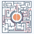 Solved, Brain inside the maze Royalty Free Stock Photo