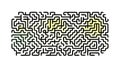 Solved Maze Path Labyrinth Solution, vector design Generative AI Royalty Free Stock Photo