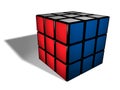 Solved rubik's cube on white