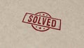 Solved stamp and hand stamping Royalty Free Stock Photo