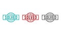 Solved stamp and hand stamping Royalty Free Stock Photo