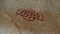 Solved stamp and hand stamping Royalty Free Stock Photo