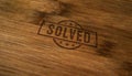 Solved stamp and hand stamping Royalty Free Stock Photo