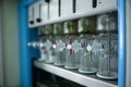 Solvent extraction system for grain samples in modern laboratory, closeup