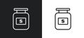solvent outline icon in white and black colors. solvent flat vector icon from cleaning collection for web, mobile apps and ui