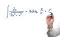 Solving integral equation. Royalty Free Stock Photo