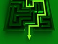 Solving Maze Shows Puzzle Way Out Royalty Free Stock Photo