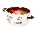 Solyanka, Russian soup and sour cream Royalty Free Stock Photo