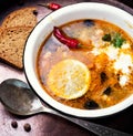 Solyanka traditional Russian soup Royalty Free Stock Photo