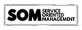 SOM Service Oriented Management - infrastructure that companies need to support the ongoing functionality, acronym text stamp