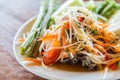 Som Tam is Thai delicious taste hot and spicy papaya salad with crab Royalty Free Stock Photo