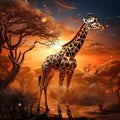 Somali Giraffe Made With Generative AI illustration