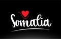 Somalia country text typography logo icon design on black background