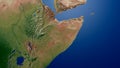 Somalia Djibouti Kenya Africa map 3D rendering Royalty Free Stock Photo