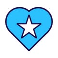 Somalia Flag Festive Patriot Heart Outline Icon