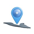 Somalia flag map pin on white Royalty Free Stock Photo