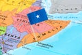 Somalia map and flag pin Royalty Free Stock Photo