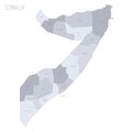 Somalia political map of administrative divisions Royalty Free Stock Photo