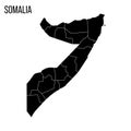 Somalia political map of administrative divisions Royalty Free Stock Photo