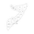 Somalia political map of administrative divisions Royalty Free Stock Photo